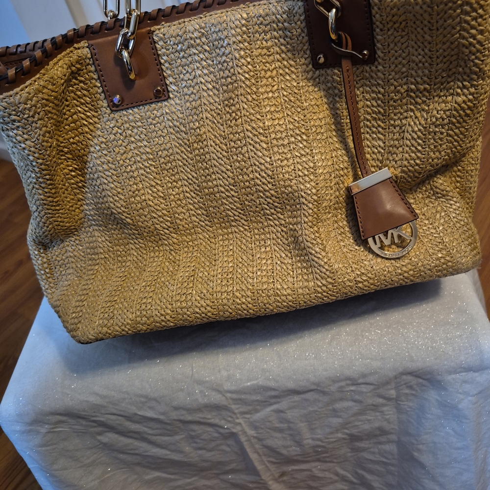 Michael Kors Tan Straw Brown Leather Bag